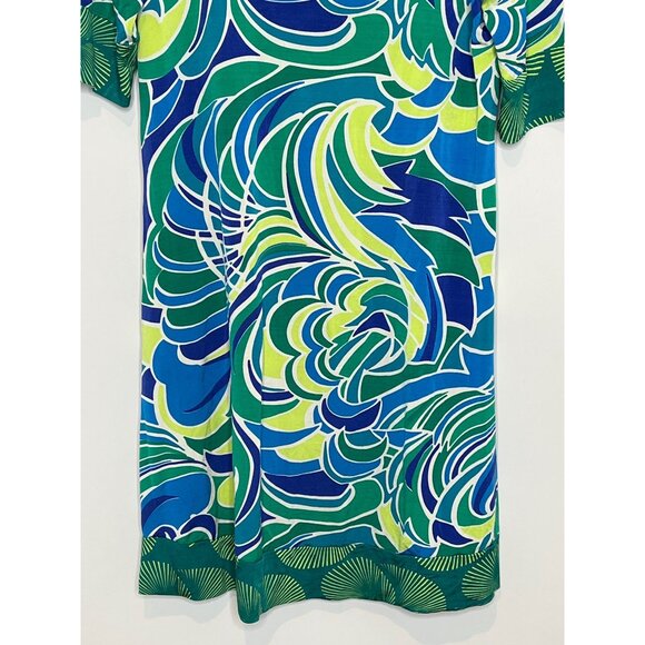 Lucidez Women’s XS (2) Green Blue Boho Shift Mini Dress - Picture 3 of 12